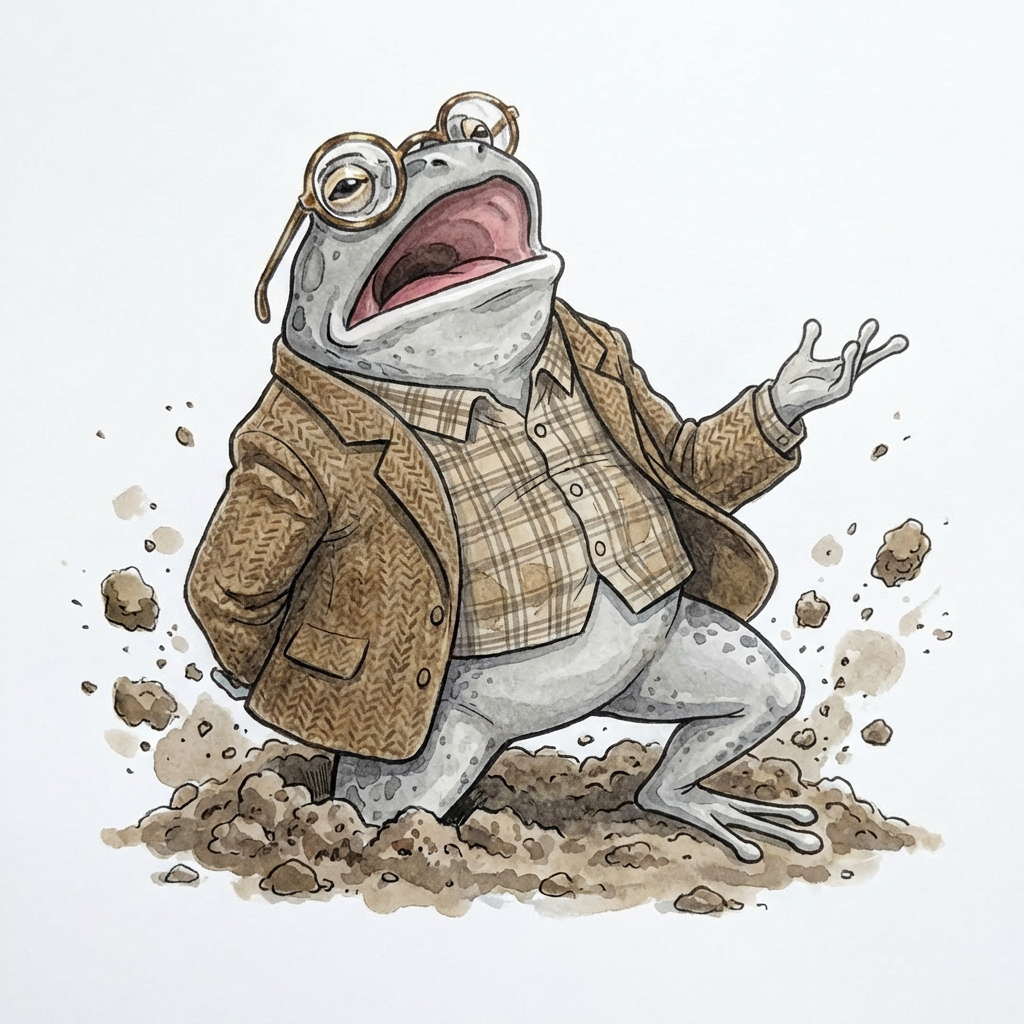 自分では何も行動しないくせに、安全圏（土の中）から他人の批判ばかりする評論家気質。実力が伴っていないのにプライドだけは高く、常に上から目線でダメ出しをする。